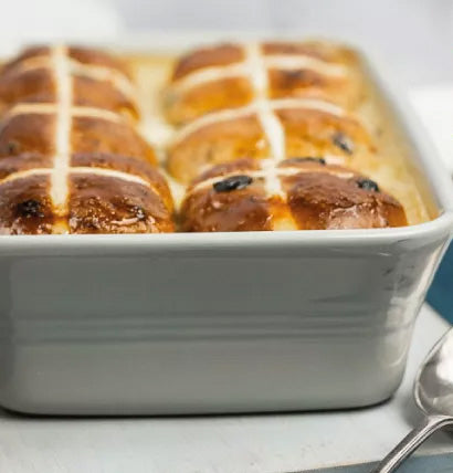 Baked Apple & Hot Cross Bun Pudding